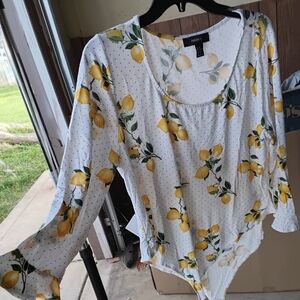 Lemon Print Women's Bodysuit